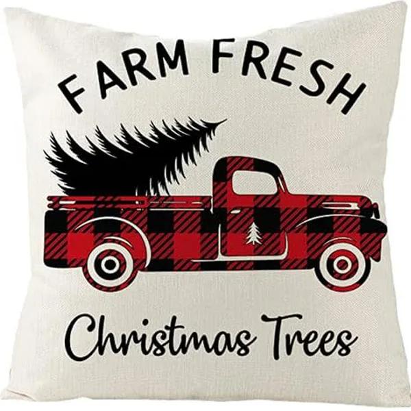Merry Christmas Decor Cushion Cover 45x45 cm Pillow CaseCartoon Reindeer Santa Claus Printed Throw Pillowcase Linen Pillow Cover