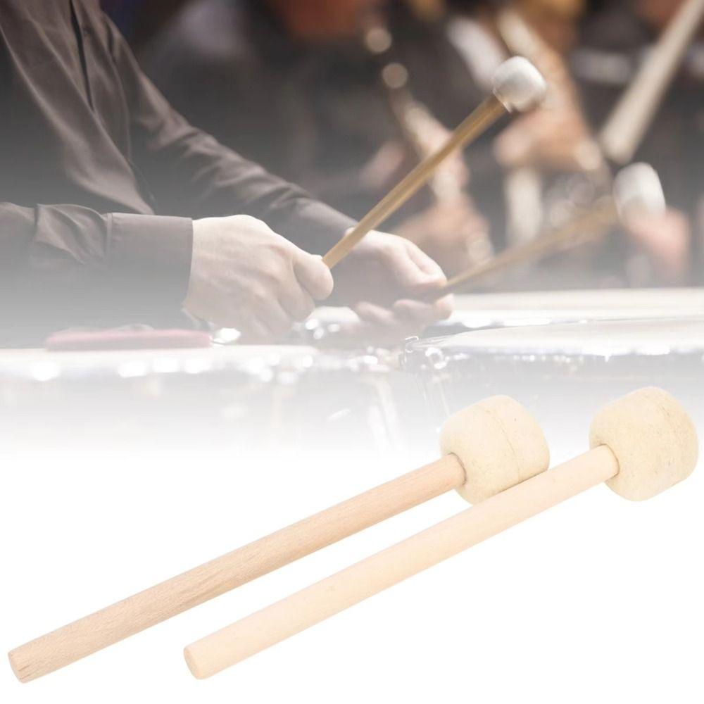 1pc Wood Handle Drum Sticks Band Performances Wooden Drum Hammer  Musical Instrument