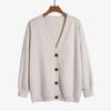 Autumn and Winter Women's Knitted Sweater Loose Lazy Wind V-neck Jacket Thickened Cardigan Popular Fat M Coat