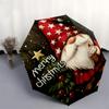 1 Stück Frohe Weihnachten Wichtel mit Cupcake, Automatisches Öffnungs- und Schließschirm, Tragbares 3-fach faltbares Design, 8-Speichen-Eisenrahmen, Outdoor-Schirm, Festliches Geschenk für Fans,