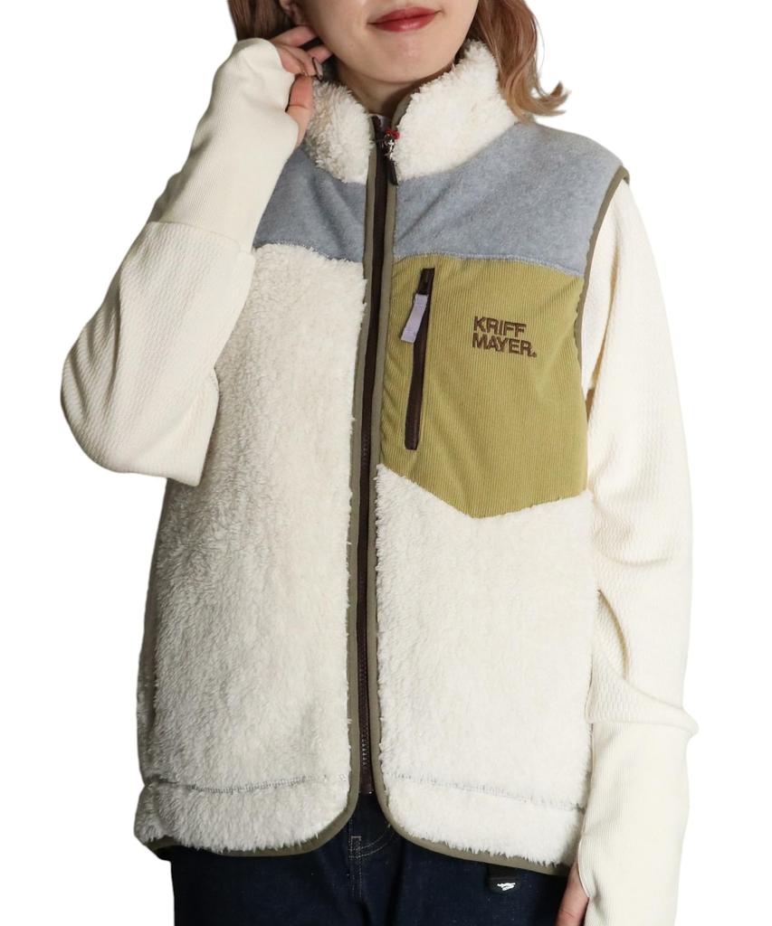Shaggy Boa Vest for Natural [CLIFFEMAYER] Women, Large,