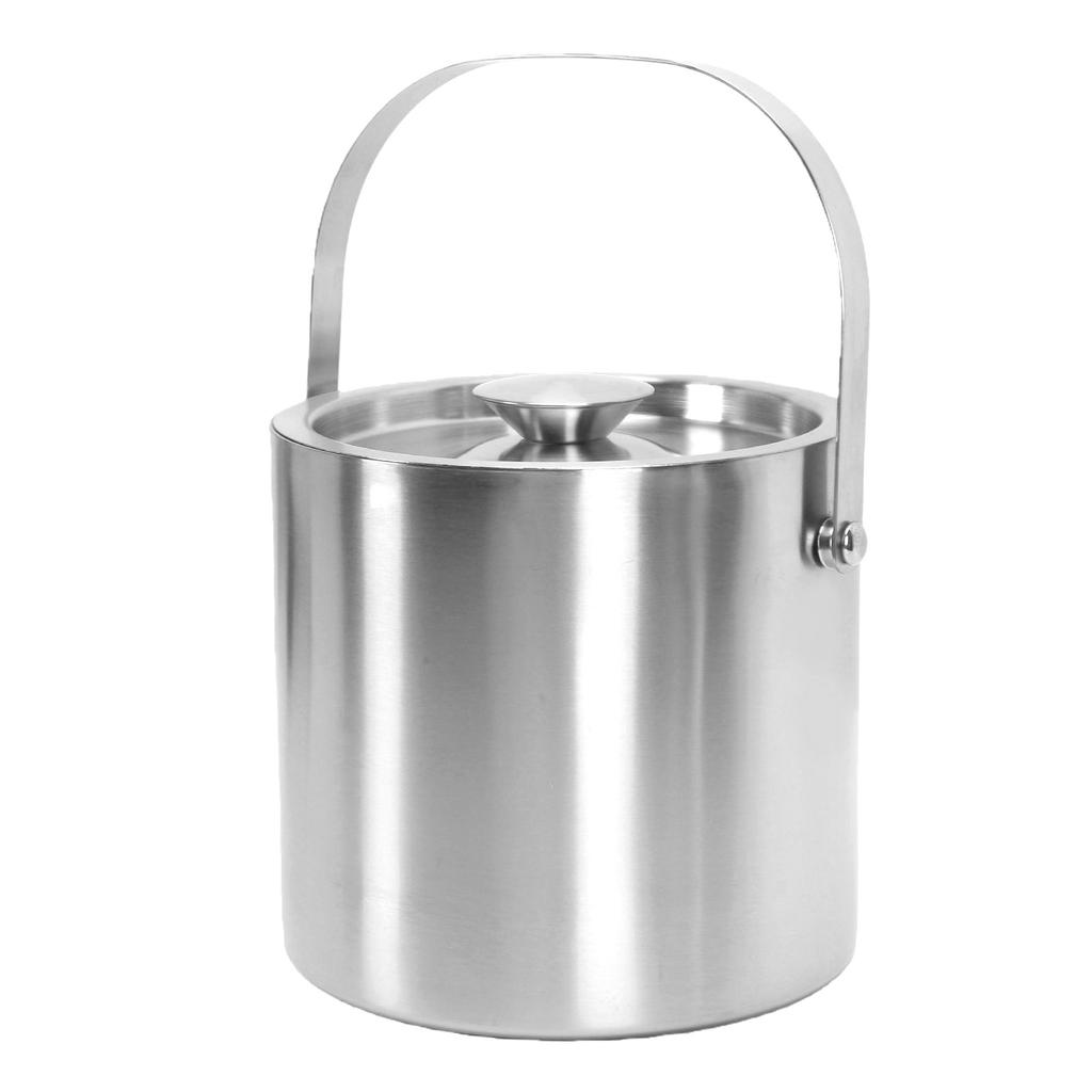 Ice Bucket with Lid 3L Stainless Steel Double Wall Insulated Ice Bucket Wine Drink Container Holder for Beer Cocktail