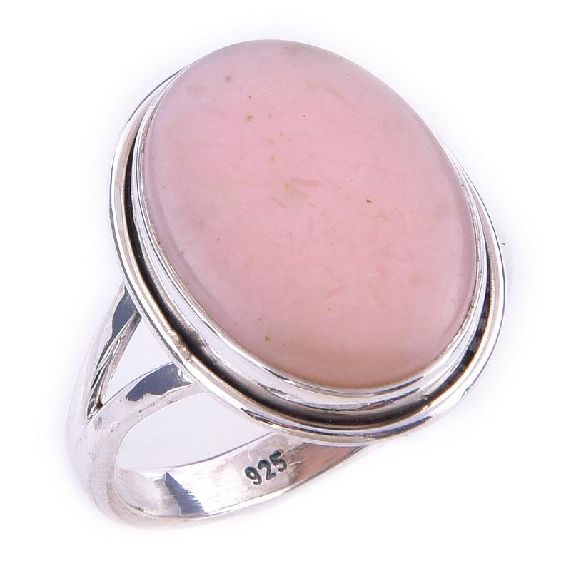Natural Pink Opal Gemstone Handmade 925 Solid Sterling Silver Ring Size 9 Q5k29