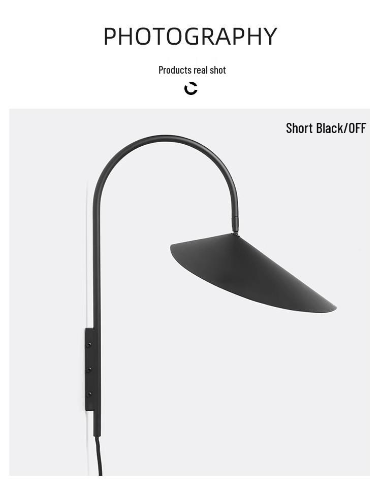 Nordic Minimalist Wall Lamp - Danish Design, Vintage Wabi-Sabi Style, Creative Rotatable Light for Bedroom, Living Room, or Study.