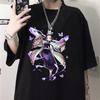 Harajuku Style Summer Demon Slayer Shinobu Anime Printed T-shirt Oversized Men Women Fashion Y2K Loose Casual Parent Child Top