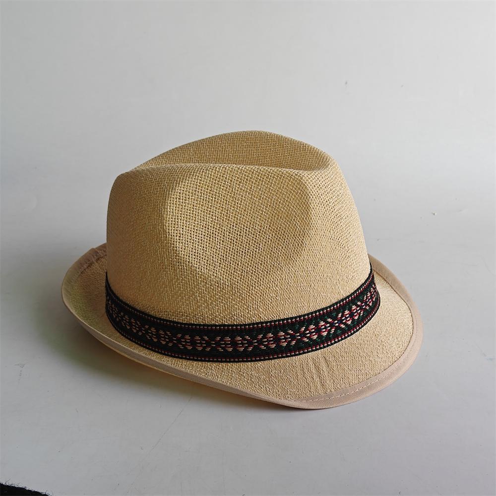 

Classic Panama Summer Straw Hat Short Brim Trilby Flat Hat for Men Women Homburg Church Jazz Hat Party and Dance Hall Venues 56-58cm