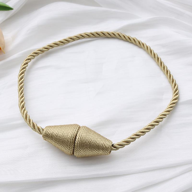 2 Pack Magnetic Curtain Tiebacks Rope Modern Handmade Curtain Tie Backs Decorative Drapes Weave Holdbacks for Window Décor