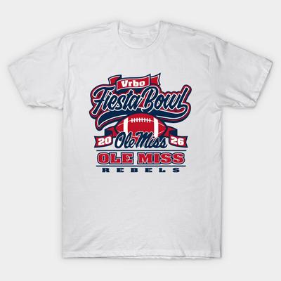 Men Black Print T-shirt Ole Miss Rebels 2026 Fiesta Bowl Cfp Semifinal 2026 Football Playoff -  Arizona Bowl Game No-Cut Transfer Paper Print Cotton T