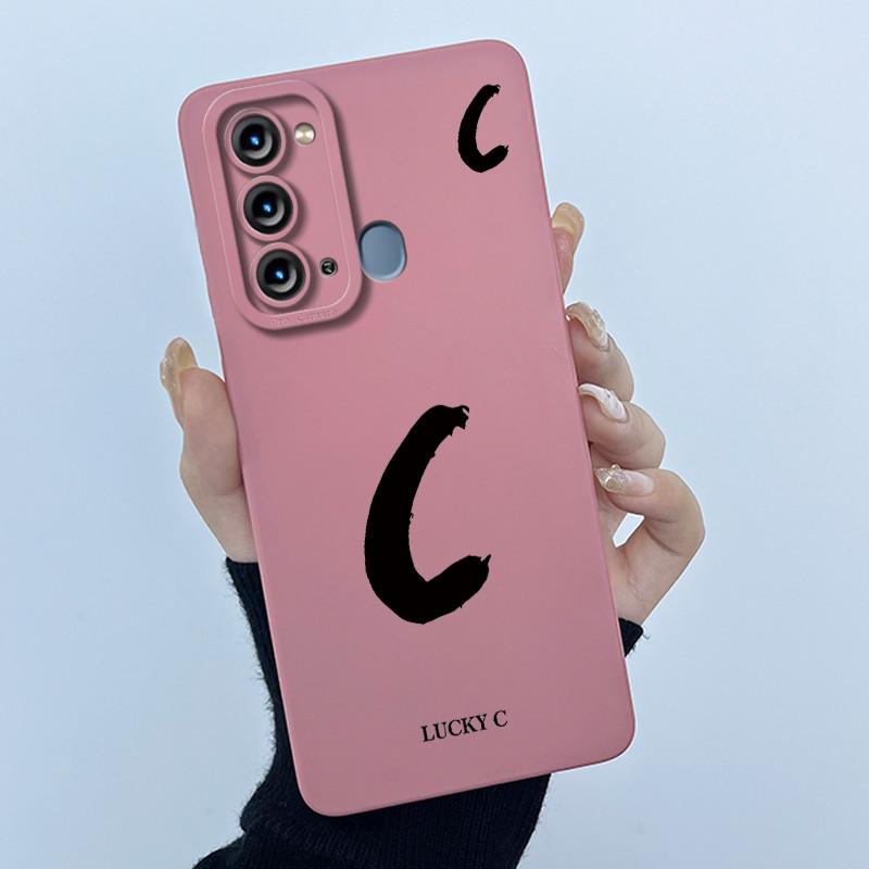 For Itel Vision 3 / Itel S17 / Itel P38 S661L S661W Case Lucky Initial Letter Liquid Silicone Protective Back Cover Phone Case