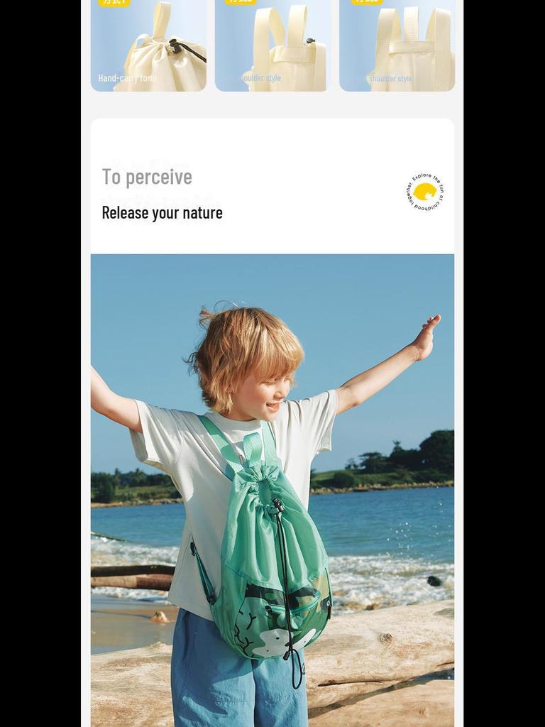 Children's Lemon Backpack: Waterproof, Drawstring, and Perfect for School or Travel.