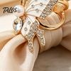 Lightweight Scarf Ring Rhinestone Butterfly Ring, Elegant Slide Sparkling Holder for Women Silk Scarves Shawls Shirts Neckerchiefs Non-slip