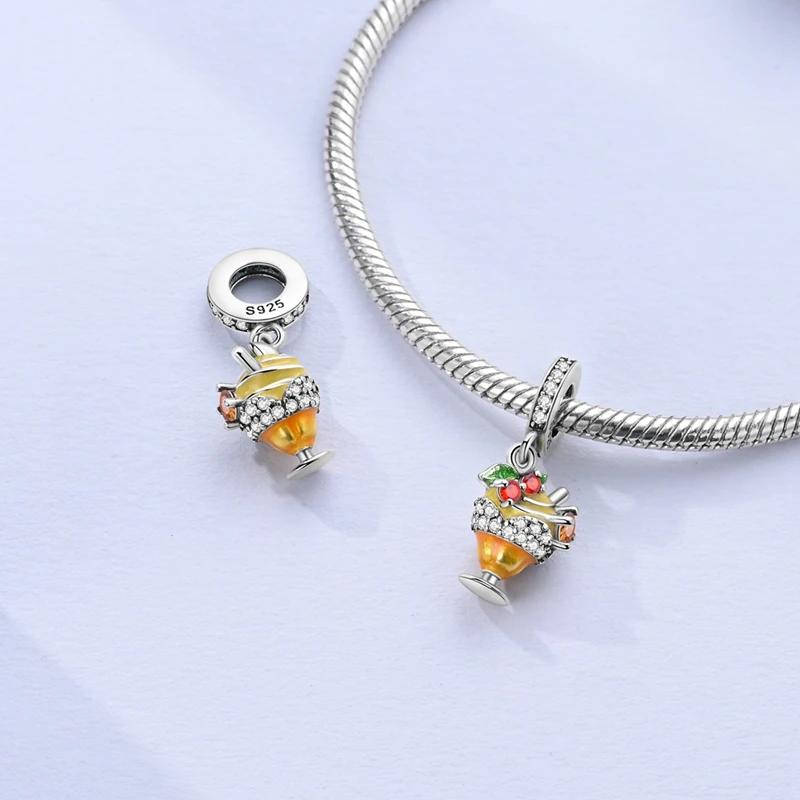 Authentic Charm Bead Charms copper Summer Fruit Ice Cream Cup Bead Charms Compatible With Charm Bead Charms Plata Bracelets for Women Jewellery Making