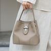 Mini Portable Bucket Bag 2026 New Style Slack Soft Cowhide Lock-up Vegetable Basket Genuine Leather Cross-body Women
