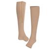 2pcs Zippered Compression Socks Support Stockings Elastic Open Toe Leg Support Stocking