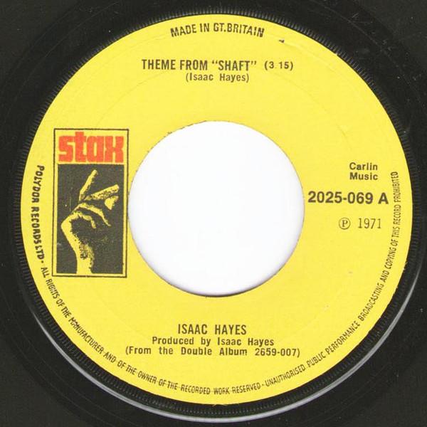 

7inch Record ISAAC HAYES - Theme From Shaft 2025069 Stax 1971 UK Soul/Funk Used
