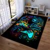 Colorful Gaming Controller Art Carpet with Neon Helmet Design, 3D Style. Suitable for use as an anti-slip for living room bedroom sofas