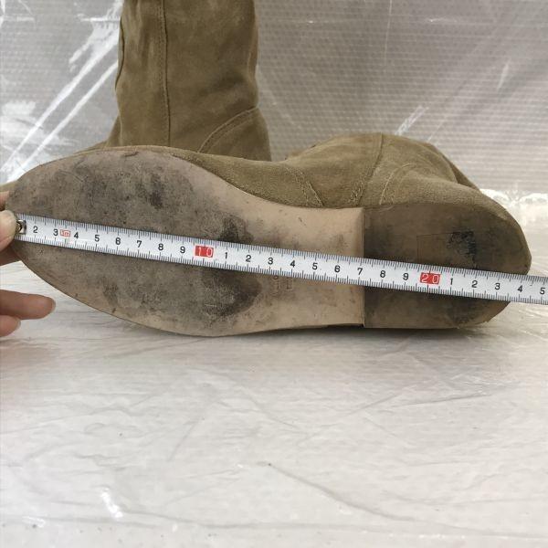 Made in Italy Suede Leather Western Pecos Boots Women’s 36 Beige Fabio Rusconi Style(USED)