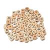 100 Pieces Alphabet Wooden Beads Loose Decoration Initial 26 Letter Square Shape
