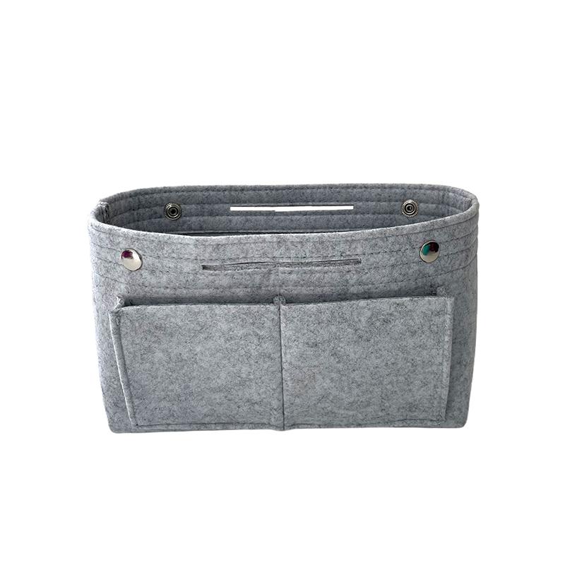Large-Capacity Felt Travel Cosmetic Bag Storage Finishing Felt Bag Dividing Inner Bag Storage Bag Snap Closure Clutch