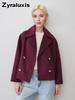 Wool Coat for Women Autumn Simple Overcoat Double Button Female Jacket