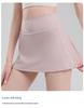A-line High Waist Pleated Skorts with Lining - Summer Cool Anti-Exposure Running Tennis Yoga Fitness Shorts