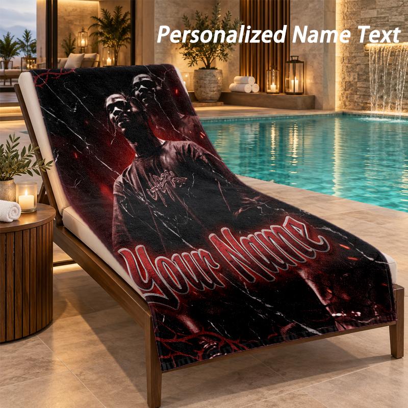 Travis Scott Custom Name Beach Towel Large Soft Towel for Indoor Bathroom Outdoor Beach