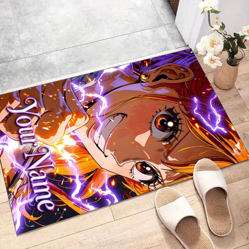 Custom Nami Mat Personalized Name, Polyester Washable Indoor Entryway Rug, Gift for Christmas, Easter, Thanksgiving Day