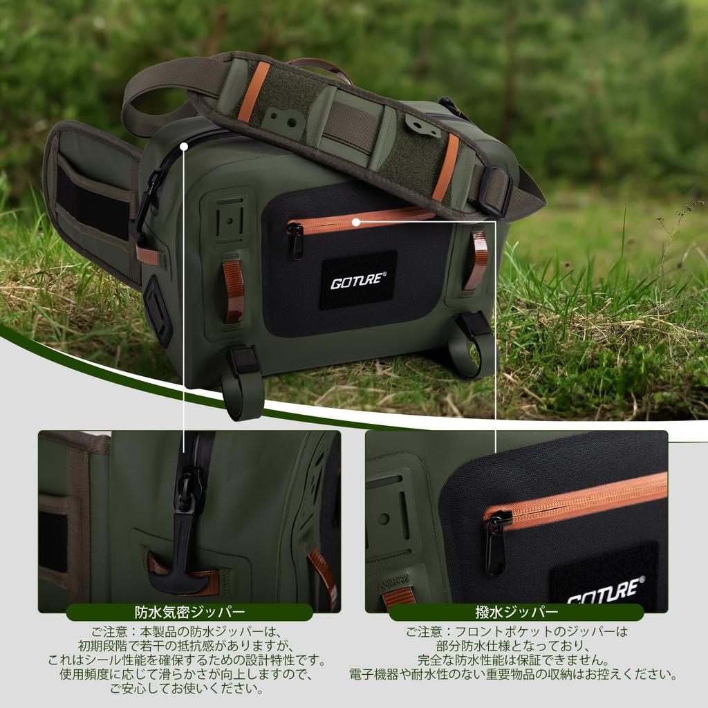 Goture Fishing 10L Large IPX8 840D TPU Fly Fishing Tackle Tackle for Outdoor Stream and Hiking Bag, Capacity, Waterproof, Material, Ultra-Lightweight,