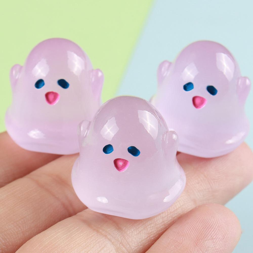 12PCS Micro Landscape Resin Ghost Figurines Glow Creative Mini Halloween Ghost Figurine Cute Miniature Ghost Statue Gift Toy
