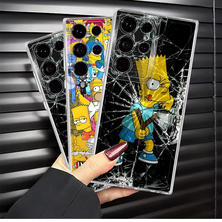 Case for Samsung Galaxy S26 S22 FE S25 Edge S20 Plus S23 Ultra S24 Note 20 Ultra 10 S21 Phone Cover Cute S-simpsons Cartoon