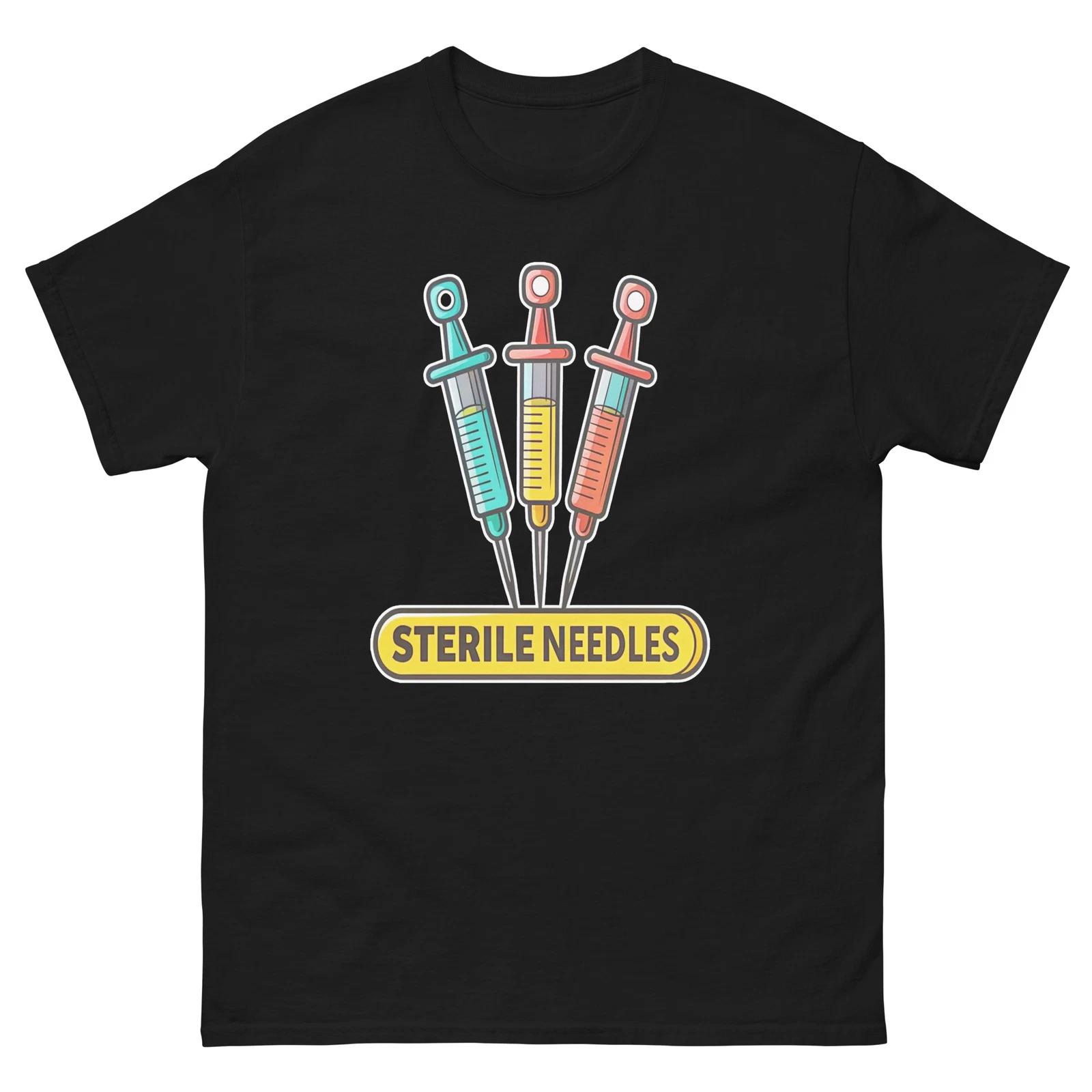 

Sterile Needles Hospital Health Medical Safety T-Shirt L