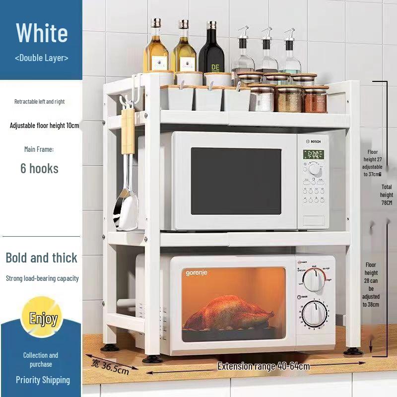 Microwave Oven Kitchen Storage Rack for Spices and Rice Cooker