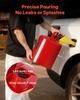 Safety Gas Can, 19 L Type I Red Safety Can for Gasoline with Stainless Steel Flame Arrester, Self-Closing Lid, and PE Funnel, Carbon Steel Flammable