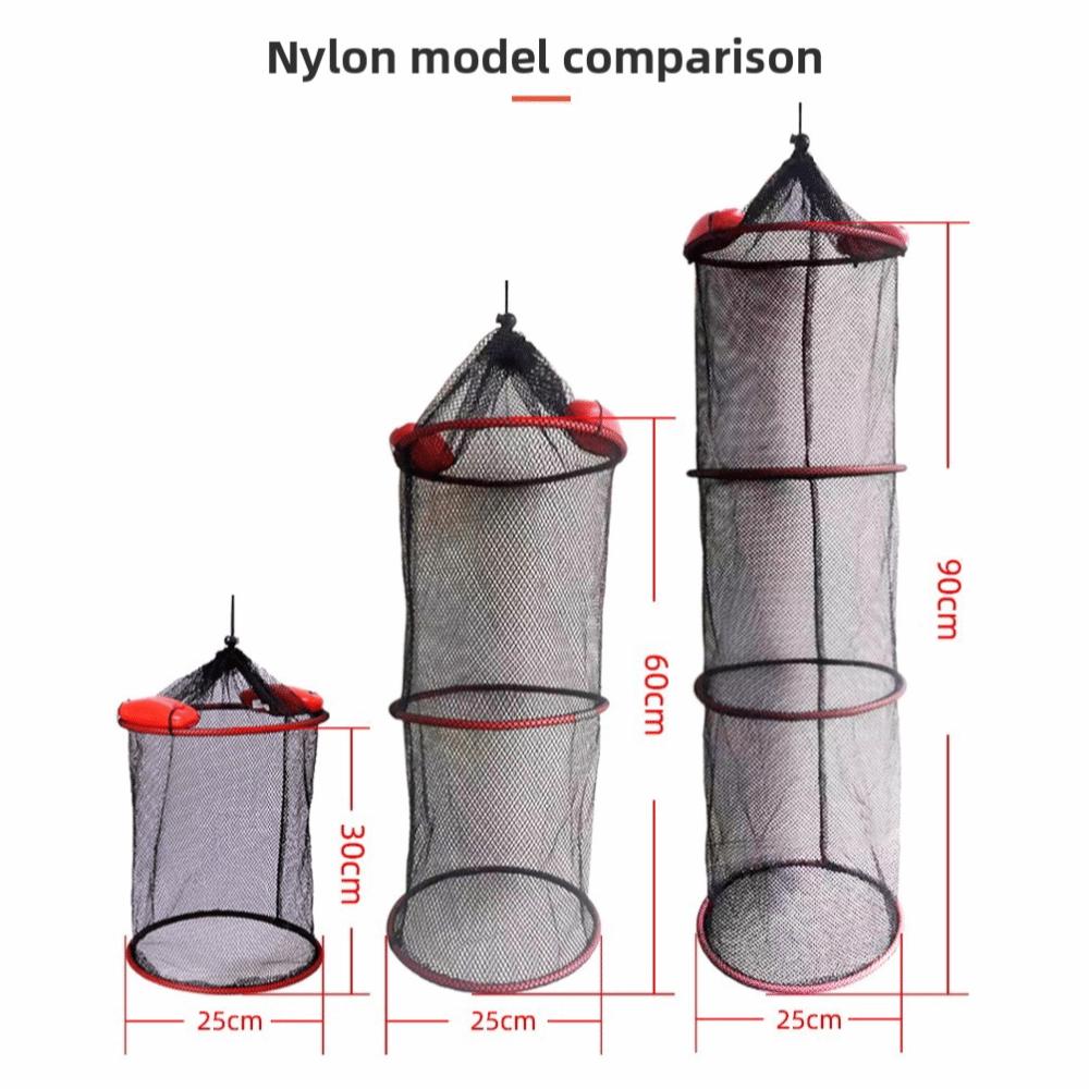 Thickened Woven Fish Shrimp Basket Storage Bag Mesh Landing Bucket Anti-jump Net  Lobstering