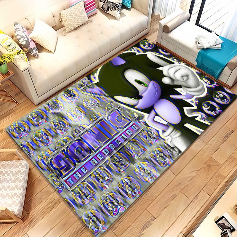 Retro S-Sonic Cartoon Games Living Room Non-Slip Area Rug Soft Carpet for Bedroom Kids Playroom Sofa,Home Decor Doormat Gift