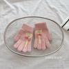 - Years old children's gloves autumn and winter warm love lollipop finger gloves girls fleece thicker