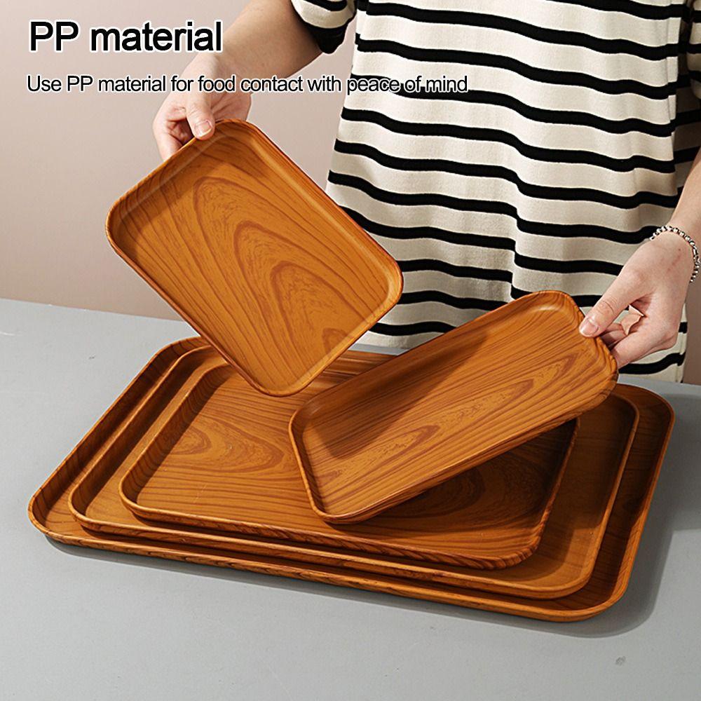 New Rectangular Pallet Plastic Nordic Style Food Bread Pan Storage Tray Hotel Service Tray