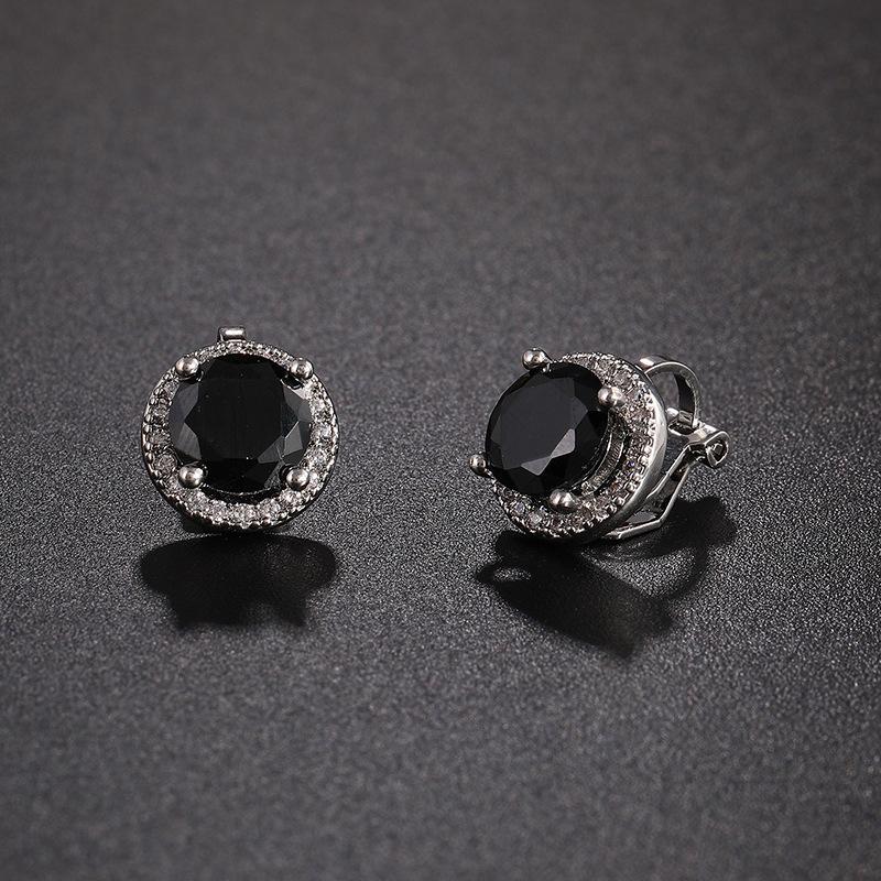 5628 Earring Clip with Colorful Zircon Stone Brass Material for Women