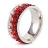 8MM Rhinestone Gradient Student Fashion Stainless Steel Ring
