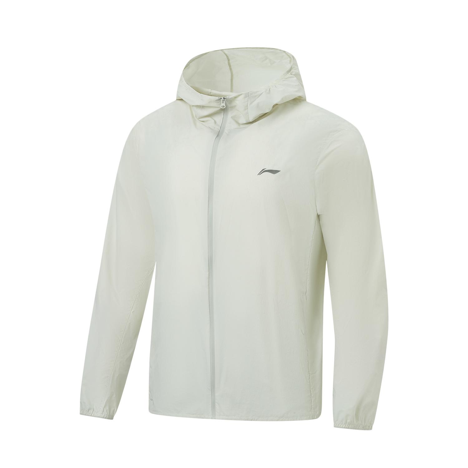 Li-Ning Однотонная ветровка с капюшоном на молнии, повседневная, универсальная, мужская верхняя одежда AFDW721-3 S