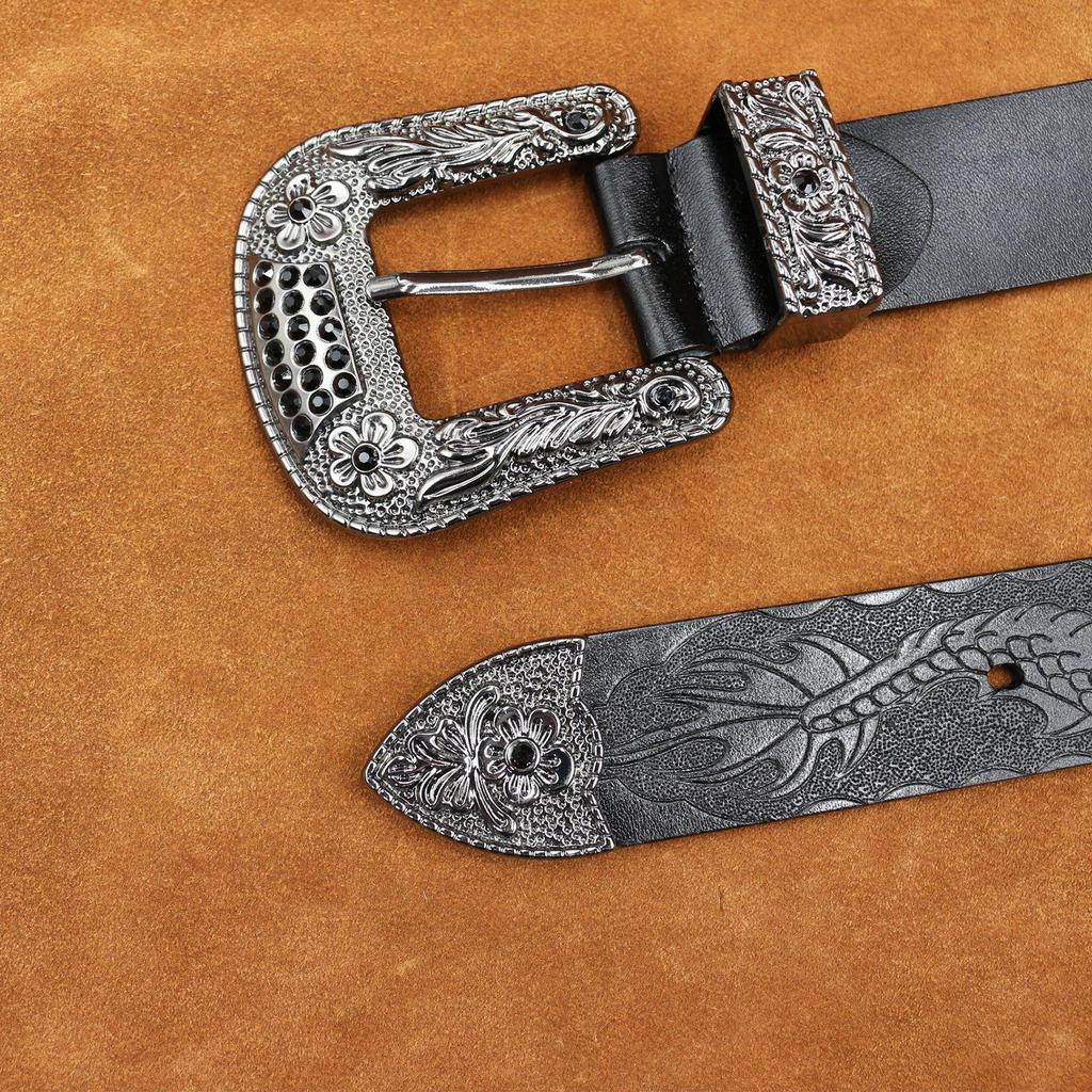 Herren Retro Gürtel aus echtem Rindsleder, Robust, Geprägtes Design
