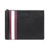 Bally Rot-Weiß Gestreift Business Einfach Unifarben Münzbörse Pendler Tasche PVC Clutch Herren Clutch Schwarz BHALDEN-OF-36