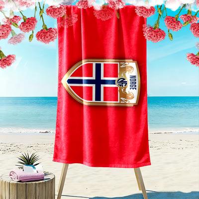 Norges Fotballforbund Print Beach Towel, Large Soft Quick Dry Towel for Beach Camping Swimming