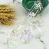 Acrylic Transparent AB Iridescent Chain Insert Buckle Open Ring Jewelry Accessory, 24*39.
