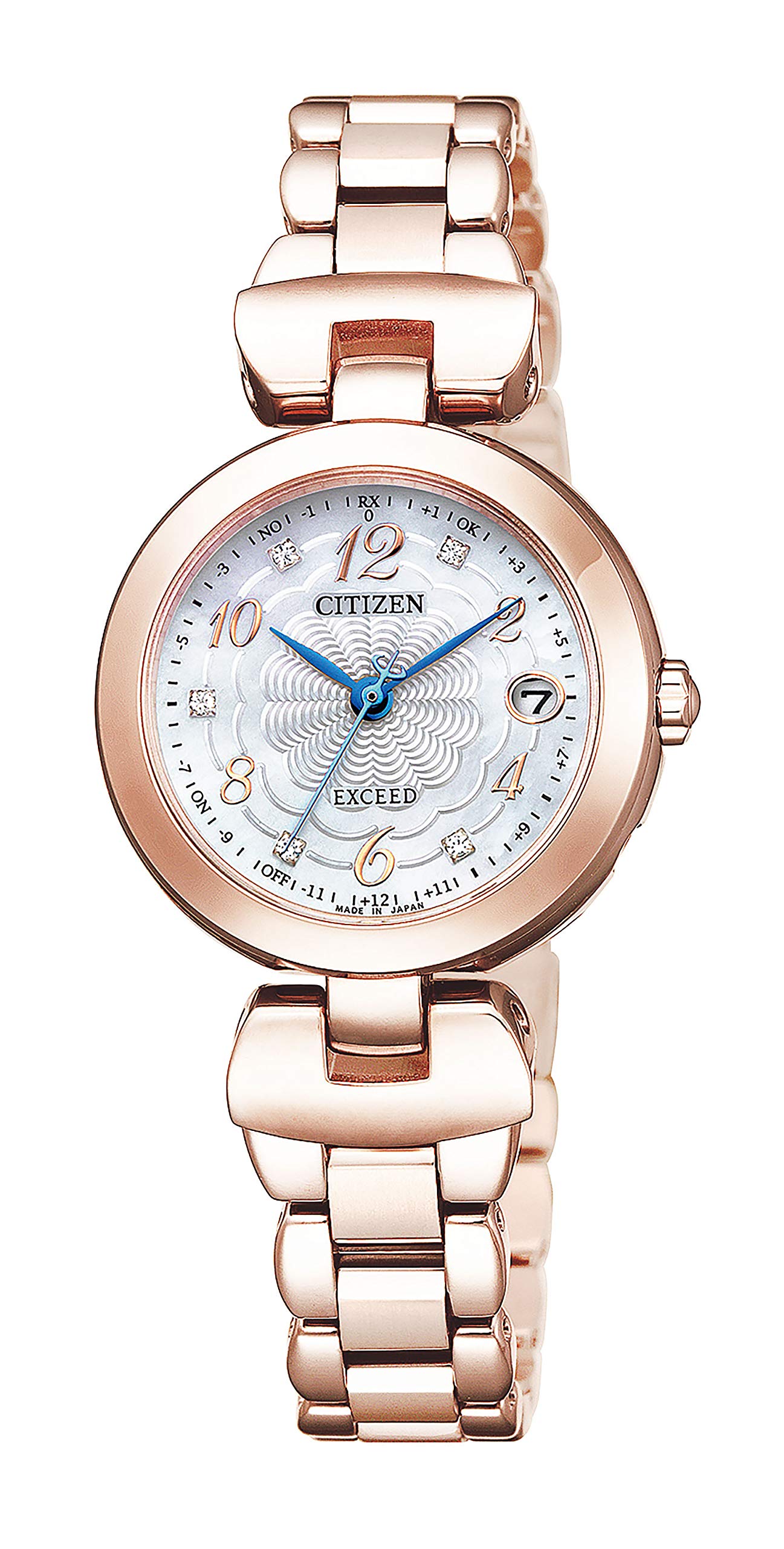 

Радіо годинник Exceed Titania Happy Flight Limited Model 600 Pieces Limited Pink Gold [Citizen] Eco-Drive Kan Peony ES9422-52W для жінок
