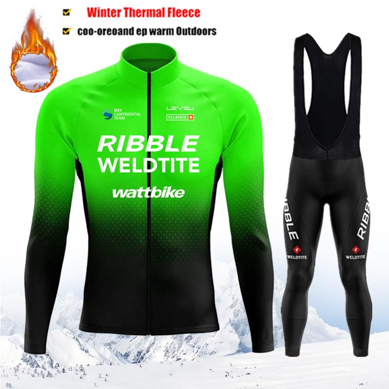 2026 Winter Thermofleece Radtrikot Set Maillot Ropa Ciclismo Warm Halten MTB Fahrradbekleidung Fahrradbekleidung Blaues Radsportset