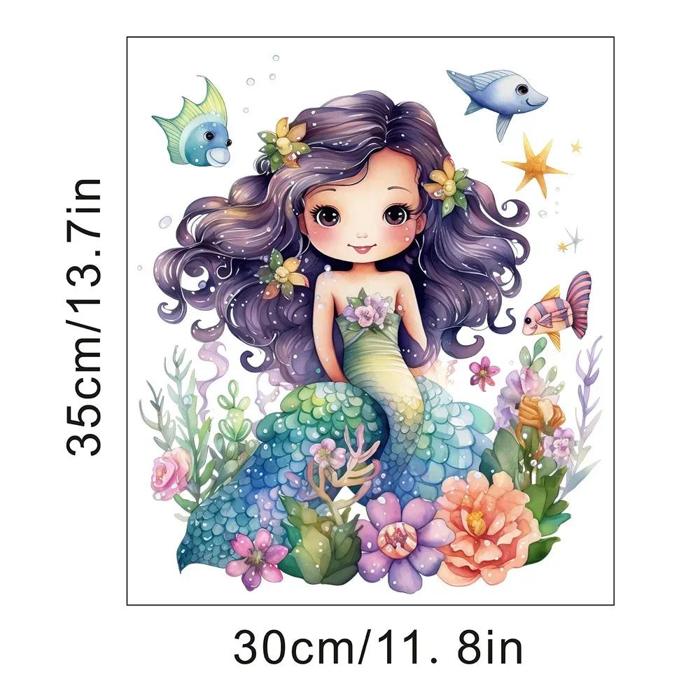 Undersea Animal Jellyfish Mermaid Wall Sticker Home Wall Decoration Children's Room Wall Sticker Baby Girl Room Decor PVC Murals