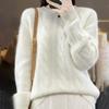 Women's Knit Sweate Solid Color Long Sleeve Woven Crewneck Knitted Top