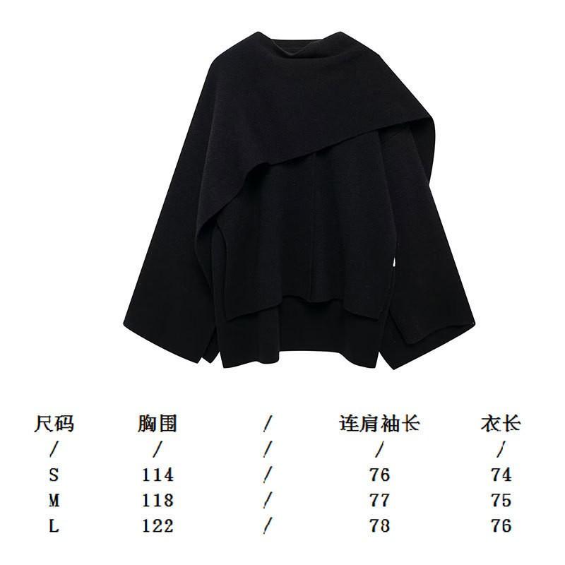 Womens Knit Wrap Scarf Coat Oversized Asymmetrical Long Sleeve Streetwear Cardigan Jacket