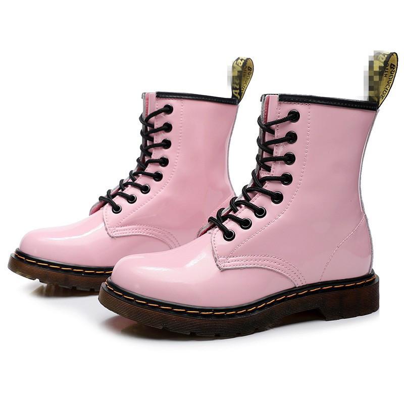 Martin boots women s pink patent leather mirror gradual change short boots mirror leather women s boots trend 46 розовый 6890₽